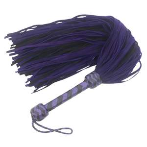 Premium BDSM Leather <b>Flogger</b> with Long Falls and Balanced Swing - Product Image 2