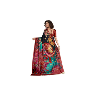 Sari en crêpe de soie imprimé numérique de luxe RN, vêtements ethniques indiens pour femmes, fournisseur en gros en ligne - Product Image 3