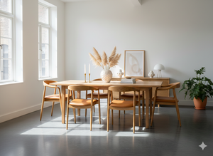 Chaise de salle à manger moderne en teck, fauteuil en bois avec siège rembourré résistant à l'eau pour hôtel, café, maison, salle à manger - Product Image 4