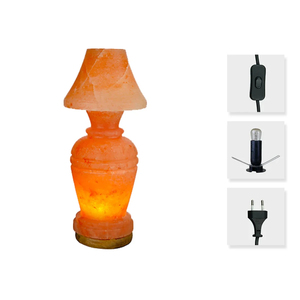 Nueva Lámpara de Sal del Himalaya Natural LED Ecológica Tallada Redonda con Enchufe SB, Decoración para el Hogar y Dormitorio, Tema Floral, para Mesa - Product Image 2