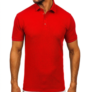 Polo à manches courtes pour homme en coton tricoté vert olive, couleur unie, design respirant, décontracté - Product Image 2