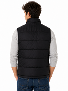 Mens Premium Black Puffer Vest Sleeveless Jacket <b>Quilted</b> Bodywarmer Winter Warm Insulated Vest Stylish Casual Outerwear zipper - Product Image 3