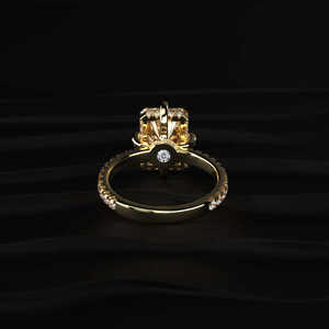 แหวนมอสซาไนต์ทรงเรเดียนท์คัทสีเหลือง 4 กะรัต ประดับเพชรแบบพาเว่ เงินแท้ 925 ทองคำแท้ 10K 14K 18K ทองคำขาว สำหรับเจ้าสาว - Product Image 4