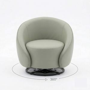 Sillón de Ocio Tapizado de Estilo Transicional de Lujo Mikahome, Giratorio 360°, Reclinable, con Estructura de Hierro y Madera, en Cuero PU, para Vestíbulo de Hotel - Product Image 6