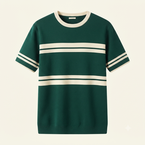 เสื้อยืดถักสไตล์วินเทจสำหรับผู้ชาย ทรงหลวม คอกลม สองสี แขนสั้น ลายการ์ตูน สำหรับฤดูร้อน ยังไม่มีรีวิว - Product Image 3