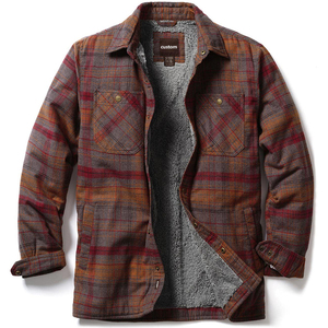 Custom Men's Sherpa Lined Plaid <b>Flannel</b> <b>Jacket</b> Thick Fleece Warm Button Up Shirt <b>Jacket</b> Winter Casual Lumberjack Overshirt OEM - Product Image 1