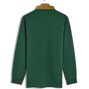 Polo de rugby surdimensionné pour homme, 350 GSM, poids lourd, 100% coton, streetwear, logo brodé - Product Image 4