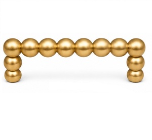 Brass Beaded Bar Handle Minimalist Design for <b>Cabinet</b> Kitchen Furniture Durable Finish - Product Image 5