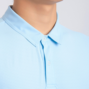 เสื้อโปโลผู้ชายสีฟ้าอ่อนแขนสั้นเสื้อยืดคอปกคลาสสิกนุ่มสบายระบายอากาศได้ดีชุดกีฬาฤดูร้อนทรงพอดีตัว - Product Image 4