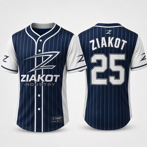 เสื้อเบสบอลลายทางแขนสั้นของผู้ชายเสื้อเบสบอลแท้ระบายอากาศขนาด L - Product Image 4
