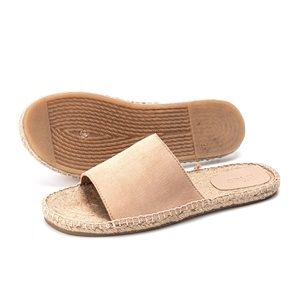 ODM/OEM Women's Goat Suede Open Toe Mules Casual Sandals <b>Slippers</b> Jute Vulcanized Sole Summer <b>Slip</b>-<b>On</b> Footwear Bangladesh - Product Image 3