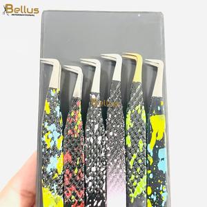 Pinzas de Lujo Profesionales de Acero Inoxidable con Punta de Fibra para 90 Pestañas, Colgante con Logotipo Personalizado, Herramienta de Extensión Duradera con Agarre Fino para Salón - Product Image 5