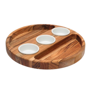 Elegante bandeja de madera con 2 tazas para decoración del hogar, para uso interior, para servir, para decoración del hogar, para regalar. - Product Image 5