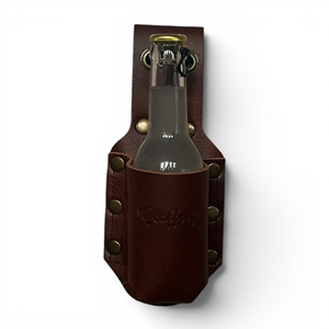 Geoffrey Leather Bottle Holder Antique Brown Color 12 Oz Capacity - Product Image 2
