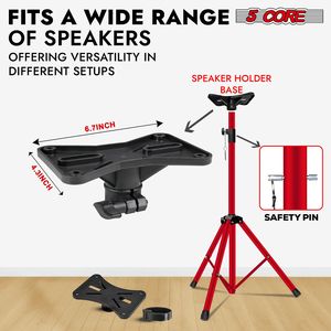 Heavy-Duty Réglable SS HD RED BAG Haut-Parleur Stand 72 Pouces DJ Studio Moniteur Pole Mount Trépied Plancher Haute Qualité Nouveau Original - Product Image 4