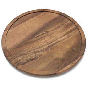 <b>Lazy</b> <b>Susan</b> Turntable Organizer Acacia Wood Handmade Multifunctional for Spices Rack Storage Shelf Cabinet Kitchen Dining Table - Product Image 1