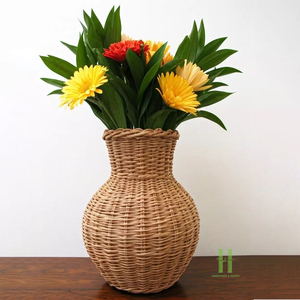 Nuevo Diseño, Florero de Mimbre Natural Tejido a Mano, Estilo Vintage, Decorativo, Ecológico, Decoración para el Hogar, Proveedor de Vietnam - Product Image 4
