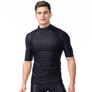 Custom Quick Dry Spandex/Polyester Rash Guard for Men Short Sleeve Surf <b>Swim</b> <b>Shirt</b> Adult All Seasons - Product Image 4
