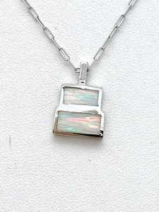 Collar Rectangular de Ópalo Azul, Joyería Elegante con Piedras Preciosas, Regalo para Mujer, Hecho a Mano, Proveedor Mayorista - Product Image 2