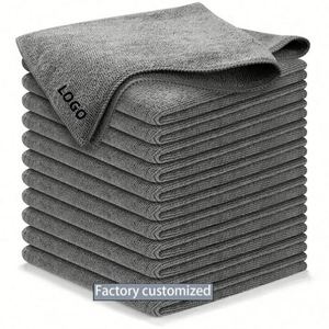Serviette de nettoyage en microfibre avec logo personnalisé, tissu de nettoyage doux sans peluches pour le detailing automobile, la cuisine et l'usage domestique - Product Image 4