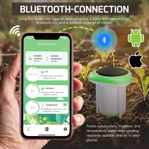 Smart Soil <b>Sensor</b> <b>Wireless</b> Conductivity, Moisture, <b>Temperature</b> APP Monitoring for Gardens, Farms, Greenhouses - Product Image 6