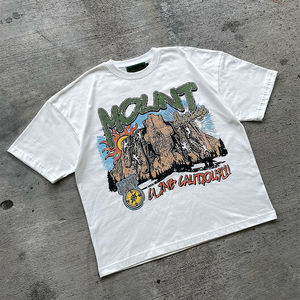 เสื้อยืดผู้ชายคุณภาพหรูหราใหม่ 100% ผ้าฝ้าย เสื้อยืดเปล่าคุณภาพสูง สไตล์วินเทจ โลโก้แบบกำหนดเอง ซักย้อมสีซีดแบบโอเวอร์ไซส์ - Product Image 3