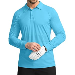 Polo de manga larga con costuras duraderas para hombre, logotipo personalizado, directo de fábrica - Product Image 2