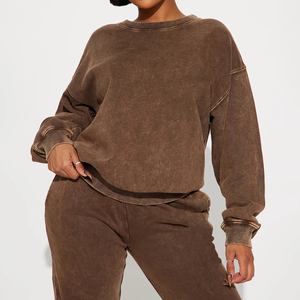 Survêtement en molleton 100 % coton uni surdimensionné pour femme – Vente en gros, best-seller, design personnalisé, confortable, décontracté, séchage rapide - Product Image 4