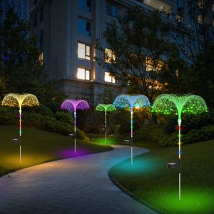 Set di 4 Luci Solari da Giardino IP44 Impermeabili, Lampade Notturne a Forma di Medusa con 7 Colori Cangianti, Alimentate dalla Luce Solare - Product Image 2