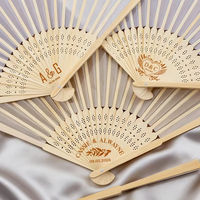 Éventails de mariage traditionnels en bois, éventails pliants vintage chinois et japonais en bambou, éventails portables pour fêtes et baptêmes, cadeau décoratif, faible MOQ