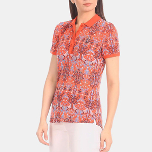 เสื้อโปโลผู้หญิงคลาสสิกขายส่ง เสื้อผ้าฤดูร้อนสำหรับผู้หญิง เสื้อโปโลพิมพ์ลายแบบซับลิเมชั่น คอลเลคชั่นใหม่ปี 2026 เสื้อโปโลผู้หญิงคอปกพับได้ - Product Image 1
