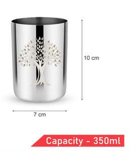 แก้วทัมเบลอร์แก้วสแตนเลสพิมพ์ลายต้นไม้ไม่แตกทนทานสำหรับเครื่องดื่ม - Product Image 2