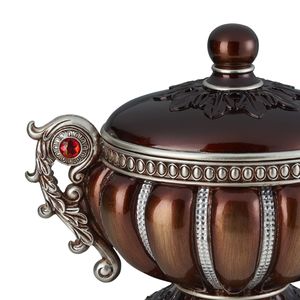 Scatola Portagioie Decorativa in Bronzo Rossastro da 29 cm con Dettagli in Argento per Conservazione - Product Image 5