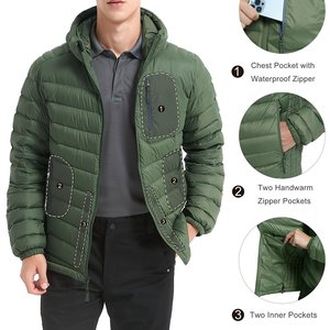 Veste d'hiver en duvet pour homme, style décontracté, col montant, parka ultra-légère, veste portable coupe-vent en duvet de canard - Product Image 6