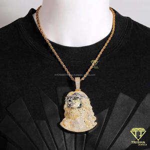Collier pendentif Designer Jesus Piece avec diamants de laboratoire VVS et argent sterling 925, bijoux streetwear - Product Image 4