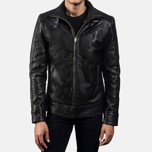 Veste en cuir pour homme, style motard, effet vieilli, matériau de qualité supérieure, grandes tailles, best-seller - Product Image 5