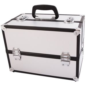 SM 2083 Silver Aluminum Alloy Train Case for Makeup & Jewelry Organizer Cosmetic Bags & Cases - Product Image 4
