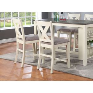 Set da Pranzo Moderno Contemporaneo 5 Pezzi: Tavolo Alto con Ripiani Portaoggetti e 4 Sedie Alte in Legno per Cucina e Sala da Pranzo - Product Image 3