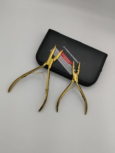 Kit de pinces pour extensions de cheveux couleur or plasma, prix de gros, haute qualité, logo personnalisé, pinces à deux trous et à pointe plate - Product Image 4