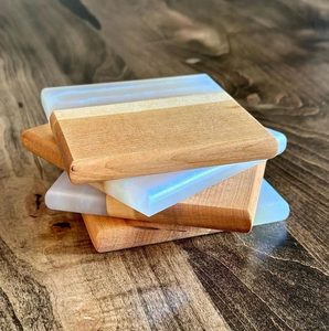 Sous-verre en bois et résine de haute qualité pour ustensiles de cuisine et verres à jus, sous-verre en résine verte de forme carrée, prix le plus bas - Product Image 3