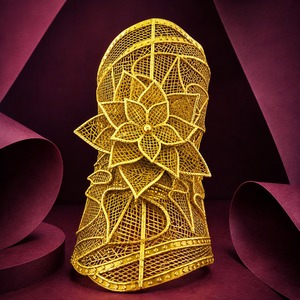 Wholesale 14K18K24K Gold Plated Wide Kada Intricate Floral Openwork Fashion Kada Bracelet Dubai Style Arabic <b>Bridal</b> Kada Jewelry - Product Image 4