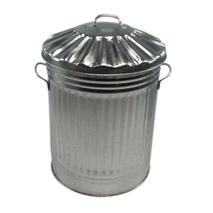 Poubelle à pédale en acier galvanisé à ouverture supérieure, avec seau intérieur en plastique, style ovale classique, durable, pour usage intérieur/extérieur - Product Image 1