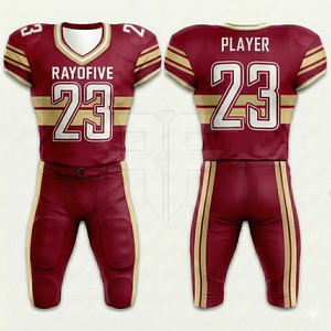 Uniforme de Fútbol Americano, Tela de Malla Reforzada, Unisex, Talla Grande para Adultos, Pantalones Cortos Antibacterianos, Colores Personalizados para Equipos, 100% - Product Image 1
