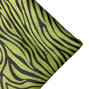 Cuero de vaca genuino de primera capa con estampado de piel de caballo verde y cebra para zapatos y equipaje - Lámina completa - Product Image 4