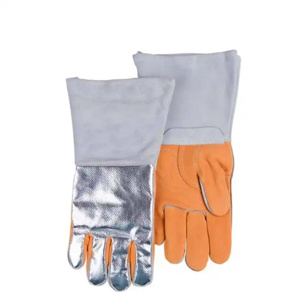 Gants de soudage TIG en cuir grainé de vachette et feuille d'aluminium de qualité supérieure, résistants à la chaleur et aux étincelles, pour soudeurs professionnels - Product Image 2