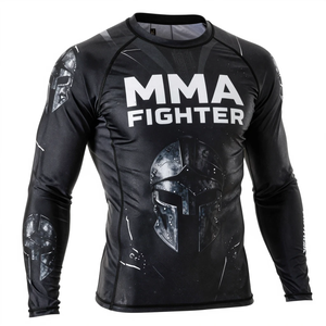 Camiseta de compresión de manga larga para luchador de MMA, con estampado por sublimación completa, de secado rápido, para hombre - Product Image 1