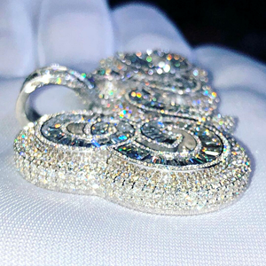 Colgante de Plata de Ley 925 con Moissanita, Estilo Hip Hop, Joyería Fina y Elegante para Hombres y Mujeres, Uso Diario - Product Image 4