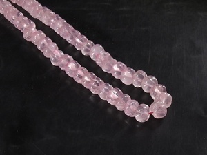 Perles rondes en quartz rose sculptées en forme de citrouille, 16 pouces, 7-8 mm environ, pierre naturelle, fabrication de bijoux, nouvelle arrivée - Product Image 2
