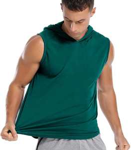 Chaleco Deportivo sin Mangas de Algodón Grueso, Chaleco Deportivo con Cuello Redondo para Hombre, Logotipo Personalizado para Hombre, Camiseta sin Mangas OEM - Product Image 4