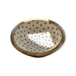 Cuenco decorativo de madera con diseño de hojas, interior esmaltado, cuenco artesanal para servir en la mesa de comedor. - Product Image 4